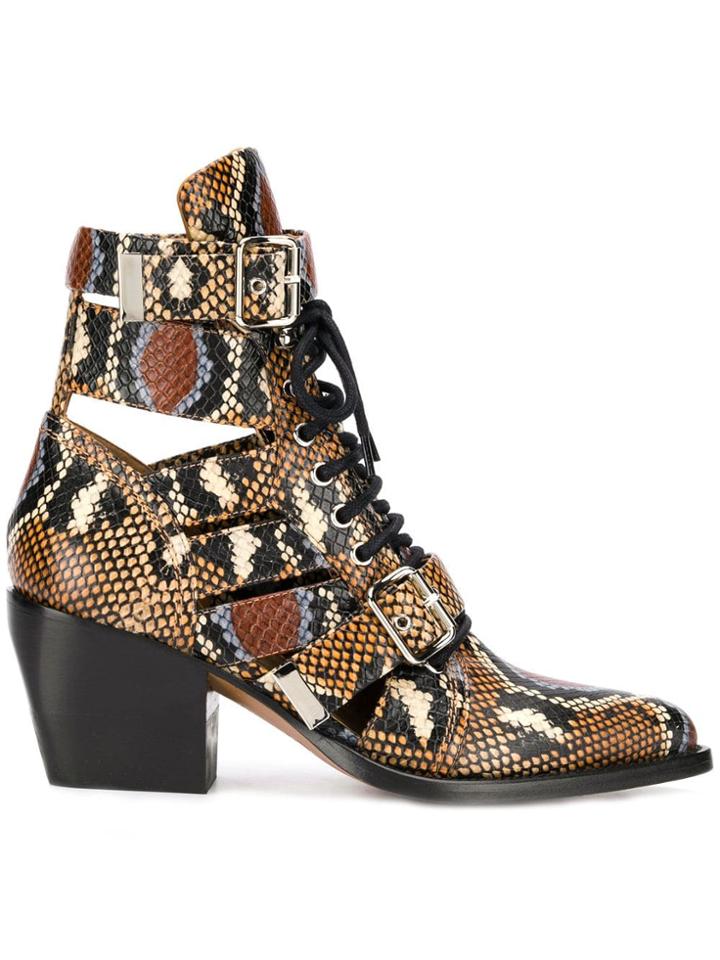 Chloé Snake Effect Boots - Neutrals