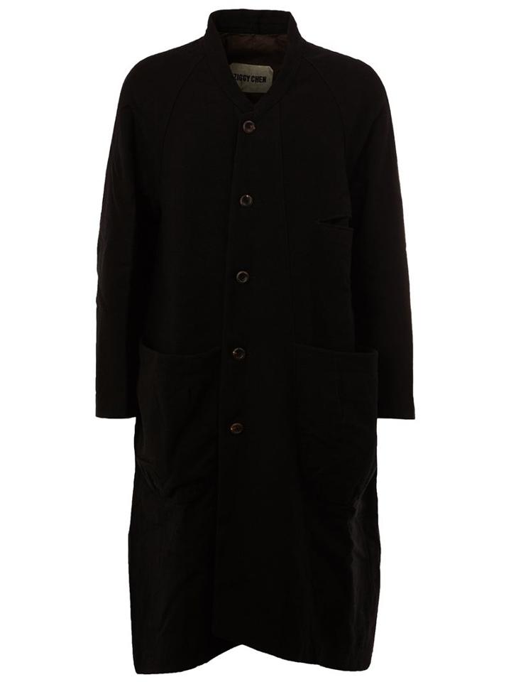 Ziggy Chen Mandarin Neck Mid-length Coat