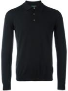 Zanone Longsleeved Polo Shirt, Men's, Size: 52, Blue, Polyamide/virgin Wool
