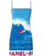Chanel Vintage Surf Print Mini Dress - Blue