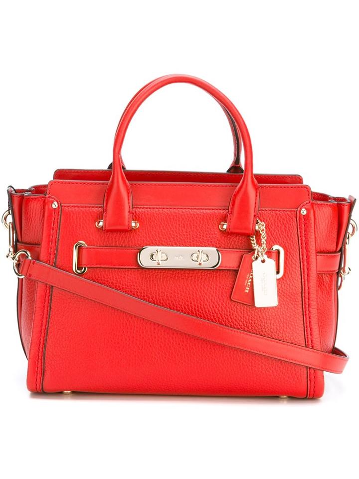Coach Applique Tote Bag, Women's, Red