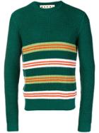 Marni Striped Pattern Sweater - Green