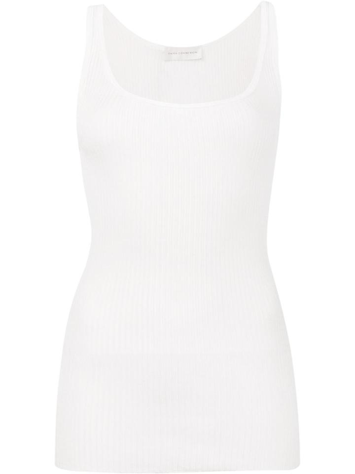 Faith Connexion Ribbed Long Tank Top - White