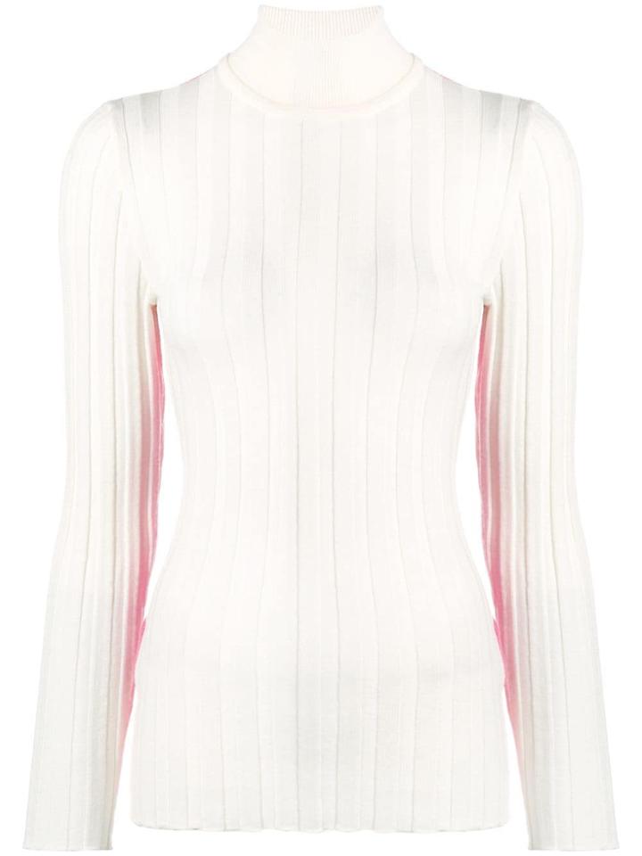 Marni Contrast Turtle-neck Sweater - White