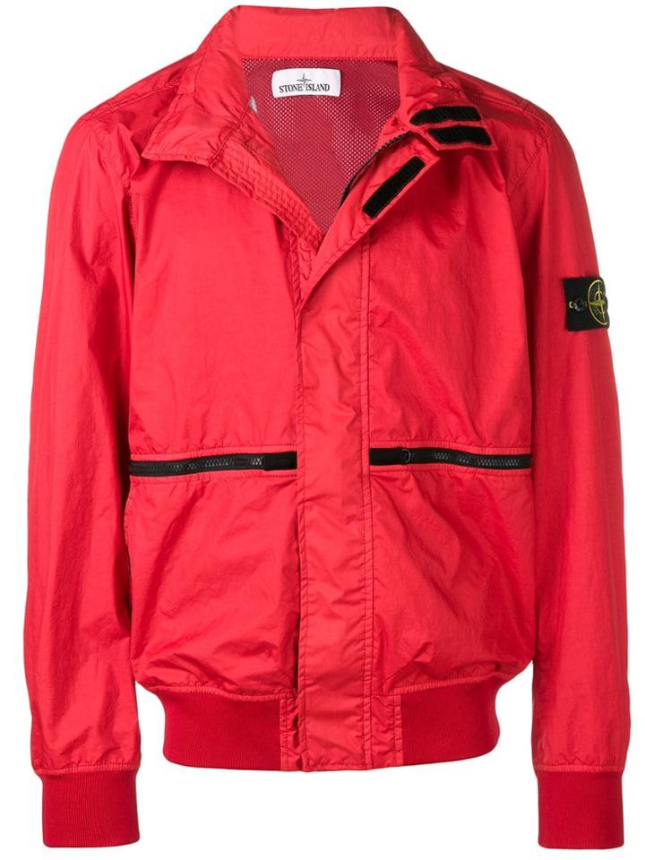 Stone Island Concealed Fastening Jacket - Red