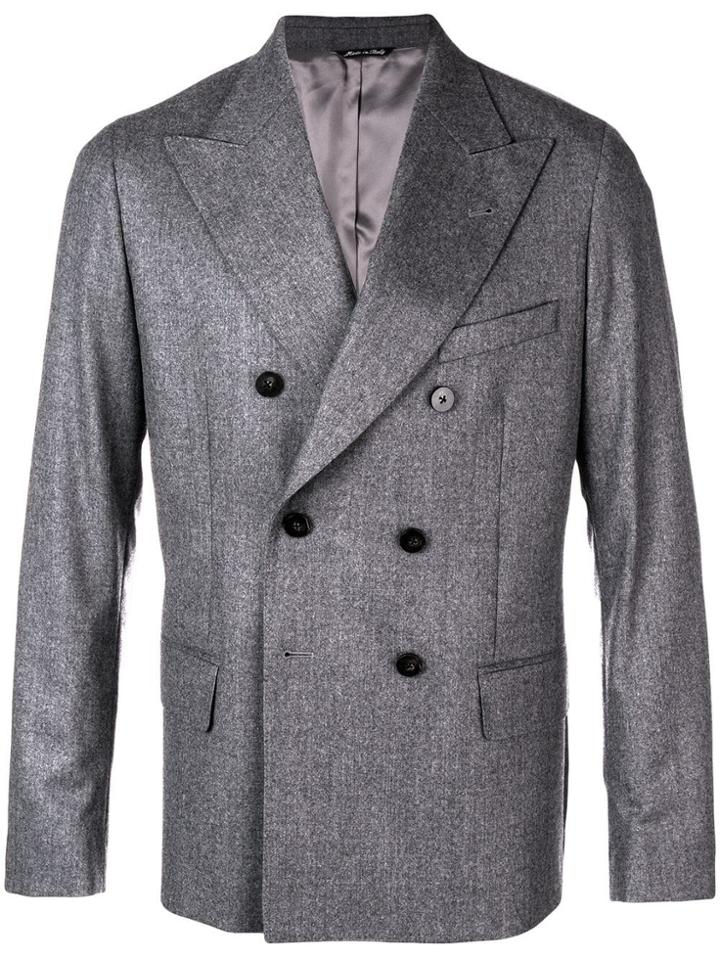 Leqarant Double-breasted Blazer - Grey