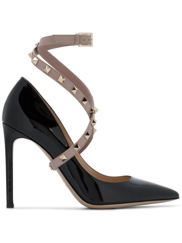 Valentino Black Rockstud 110 Patent Leather Heels