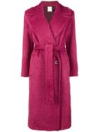 Agnona Belted Coat - Pink & Purple