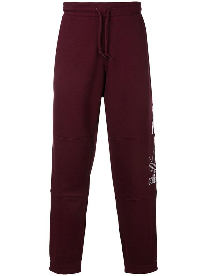 Adidas Side Striped Track Pants - Red