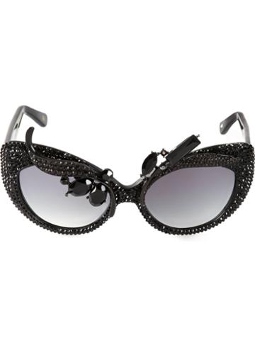 A-morir Embellished Cats-eye Sunglasses, Adult Unisex, Black, Acetate/crystal