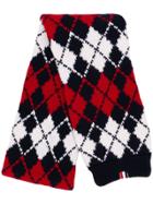 Thom Browne Argyle Intarsia Cashmere Scarf - Red