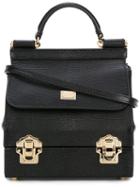 Dolce & Gabbana Mini Sicily Box Bag, Women's, Black, Leather