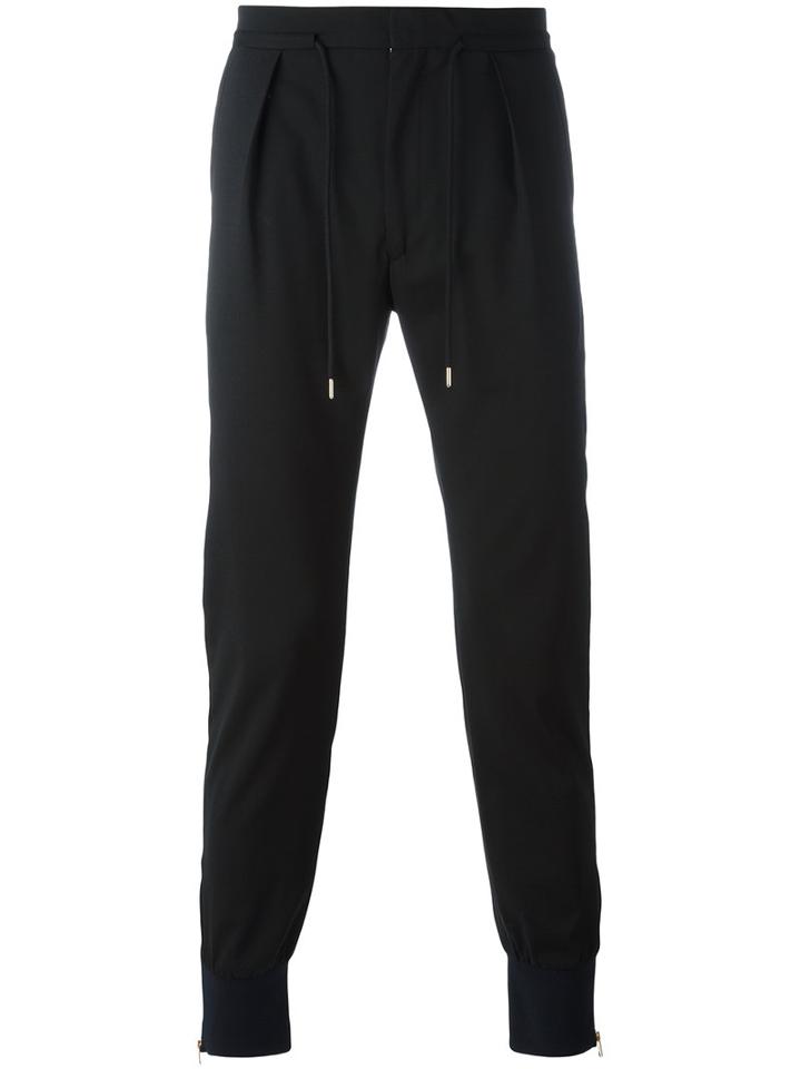 Paul Smith Drawstring Track Pants, Men's, Size: 32, Black, Spandex/elastane/wool