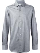 Kiton Melange Button Down Shirt, Men's, Size: 38, Grey, Cotton