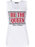 Dolce & Gabbana Be The Queen Print Vest Top - White