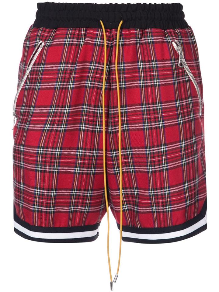 Rhude Checked Basketball Shorts - Red