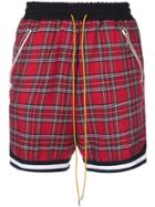 Rhude Checked Basketball Shorts - Red