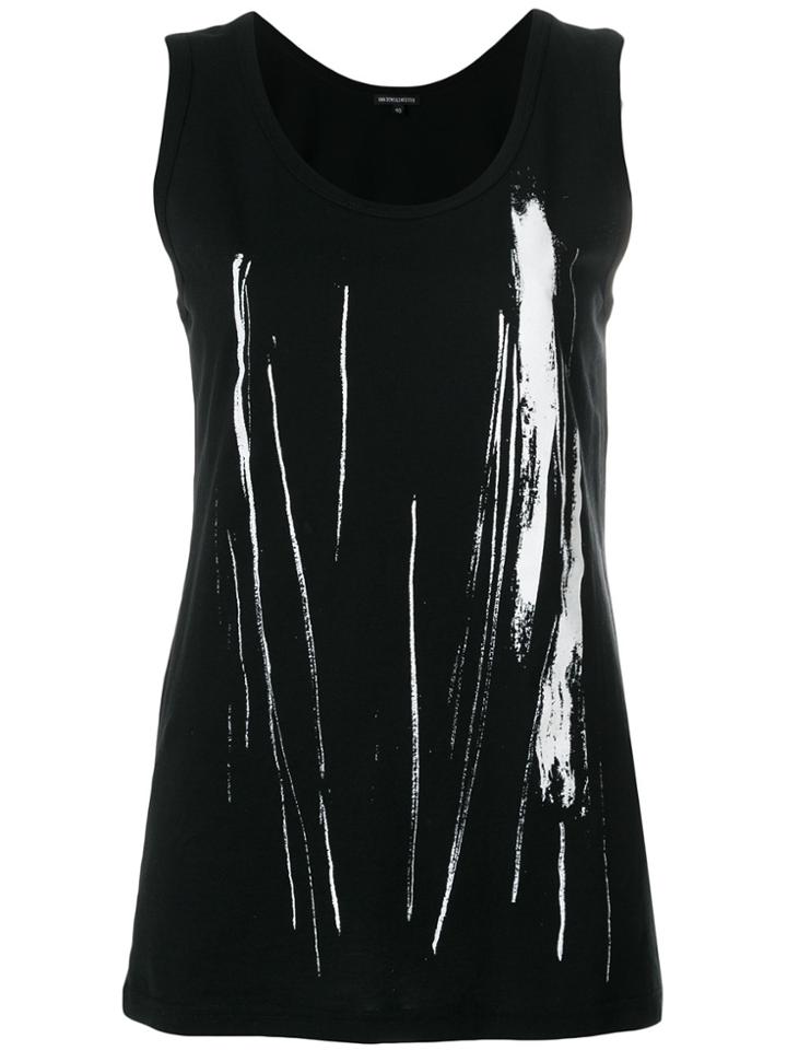 Ann Demeulemeester Printed Tank - Black