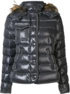 Moncler 'lioran' Padded Jacket, Women's, Size: 4, Grey, Racoon Fur/goose Down/feather Down/polyamide
