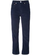 Re/done Corduroy High Waisted Trousers - Blue