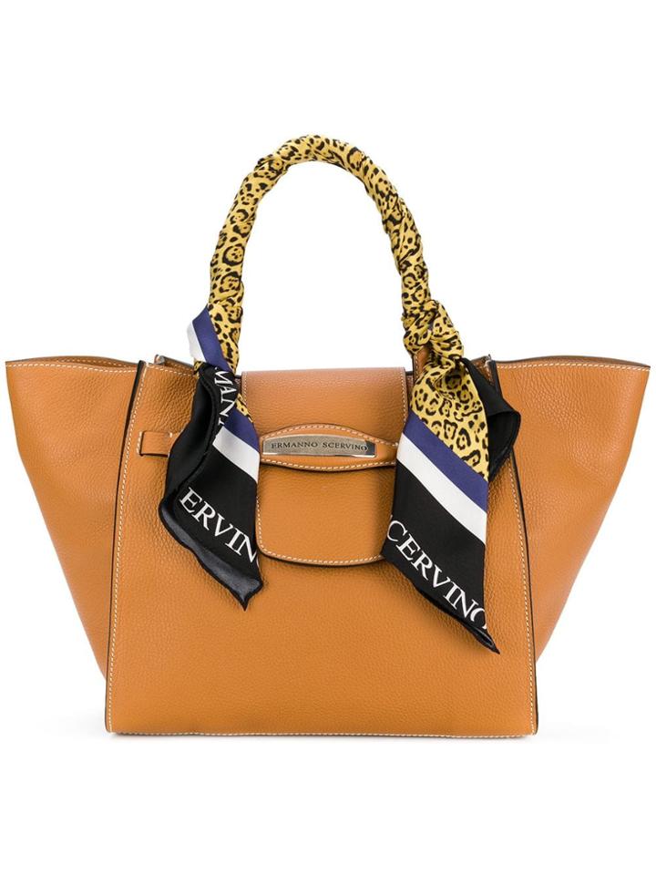 Ermanno Scervino Scarf Shopper Bag - Brown