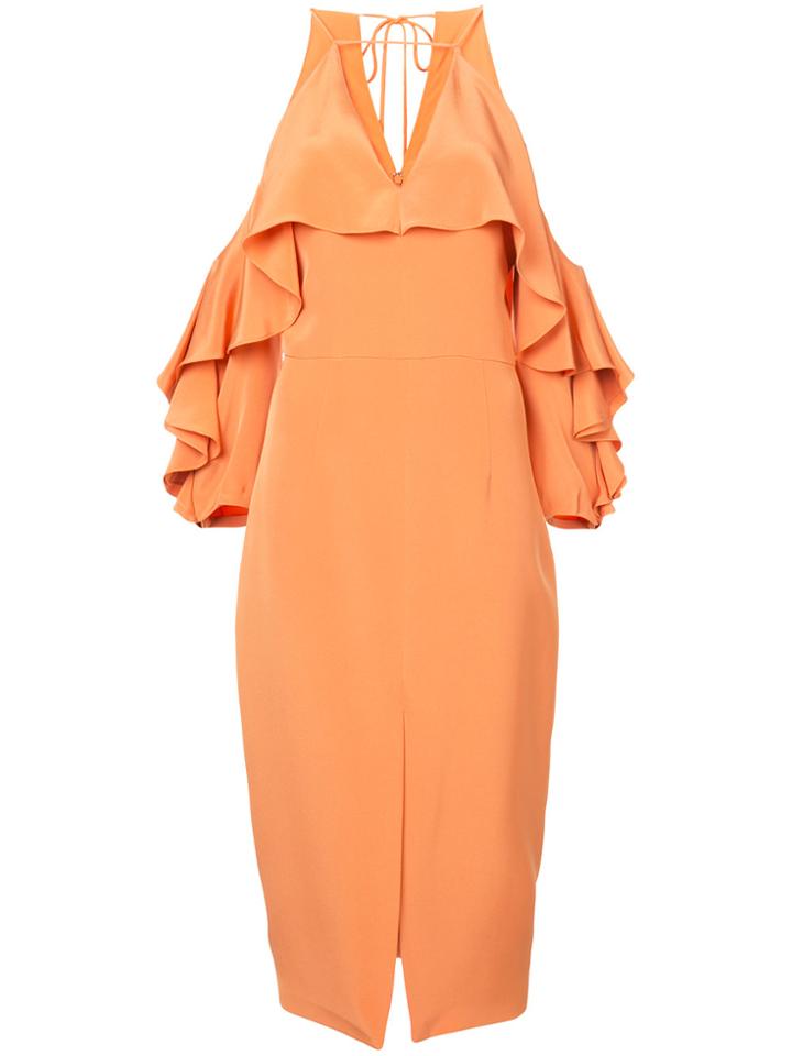 Cushnie Et Ochs Aura Cold Shoulder Dress - Yellow & Orange