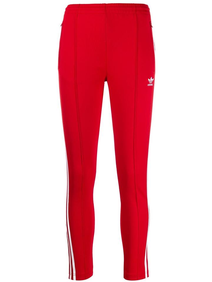 Adidas Contrast Logo Trousers - Red