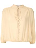 Nk Romain Drop Florence Silk Blouse - Yellow