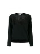 Valentino Floral Lace Detailed Sweater - Black