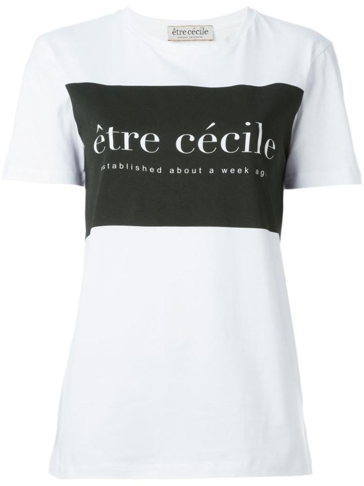 Être Cécile Logo Print T-shirt, Women's, Size: Small, White, Cotton