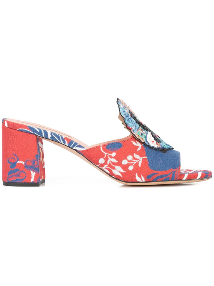 Rochas Bead-embellished Printed Sandals - Multicolour