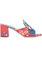 Rochas Bead-embellished Printed Sandals - Multicolour