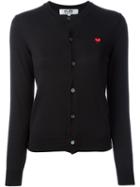 Comme Des Garçons Play Mini Heart Cardigan, Women's, Size: L, Black, Cotton