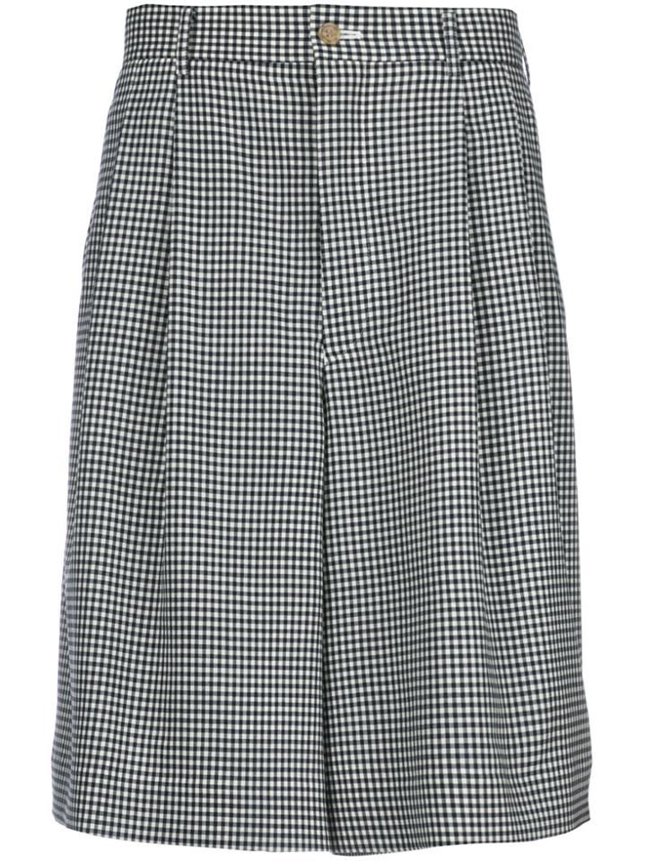 Comme Des Garçons Homme Plus Gingham Tailored Shorts - Black