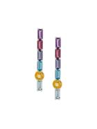 Daou 18kt White Gold Topaz Morning Long Earrings - Blue