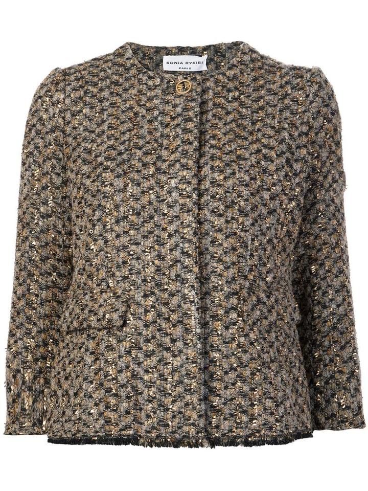 Sonia Rykiel Three-quarters Sleeve Jacket, Women's, Size: 36, Nude/neutrals, Mohair/wool/polyamide-8