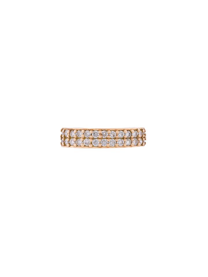 Anita Ko 18kt Rose Gold Double Row Diamond Ear Cuff - Metallic