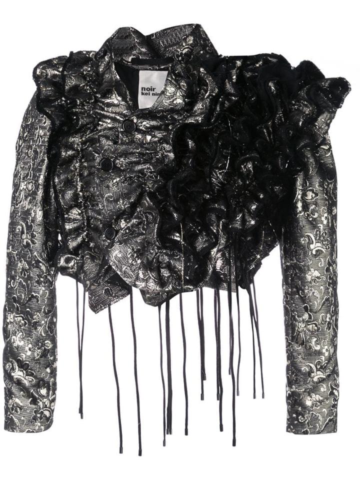 Comme Des Garçons Noir Kei Ninomiya Ruffled Effect Jacket - Black