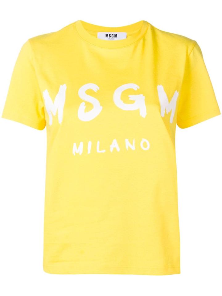 Msgm Printed T-shirt - Yellow