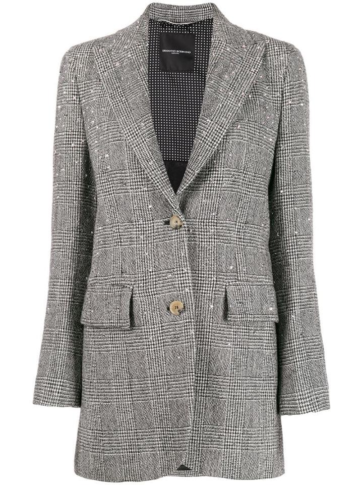 Ermanno Scervino Rock Stud Tweed Blazer - Black