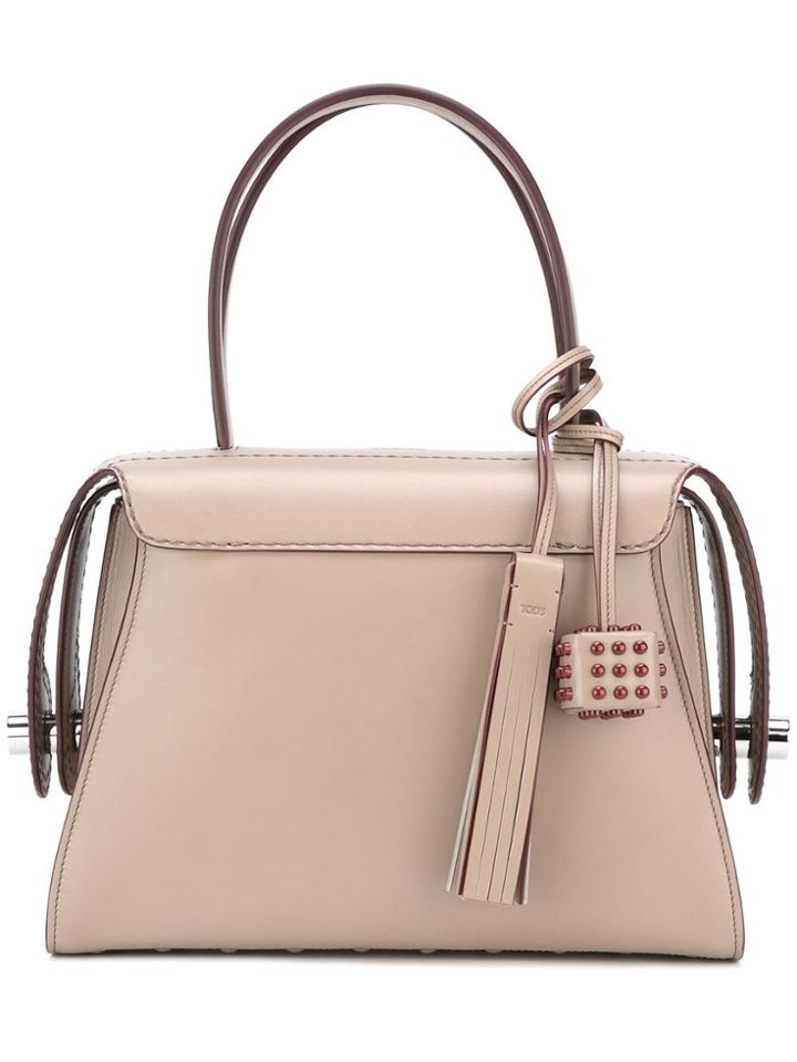 Tod's Contrast Trimmings Tote Bag - Nude & Neutrals