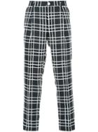 Education From Youngmachines Checked Tailored Trousers - Black