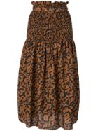 Nicholas Leopard Print Skirt - Brown