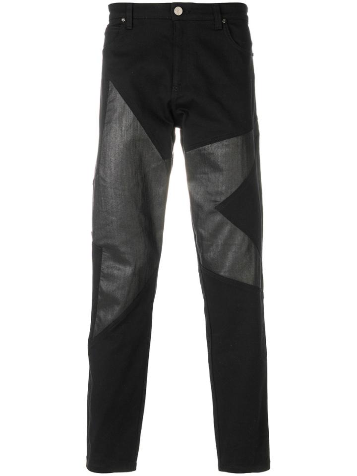 Versace Collection Star Patch Jeans - Black