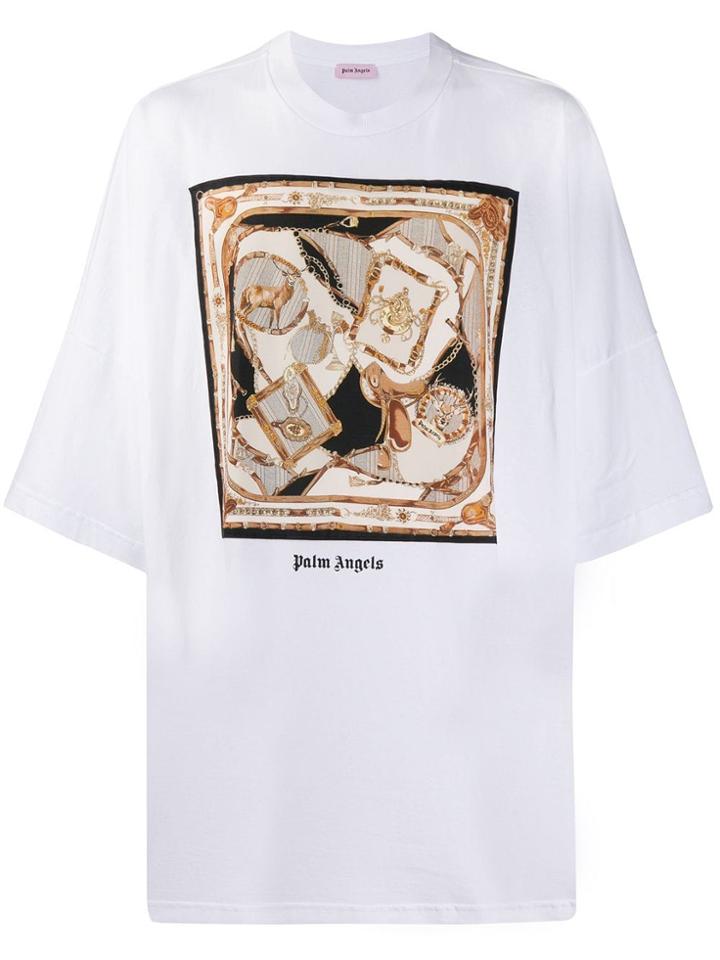 Palm Angels Oversized Printed T-shirt - White