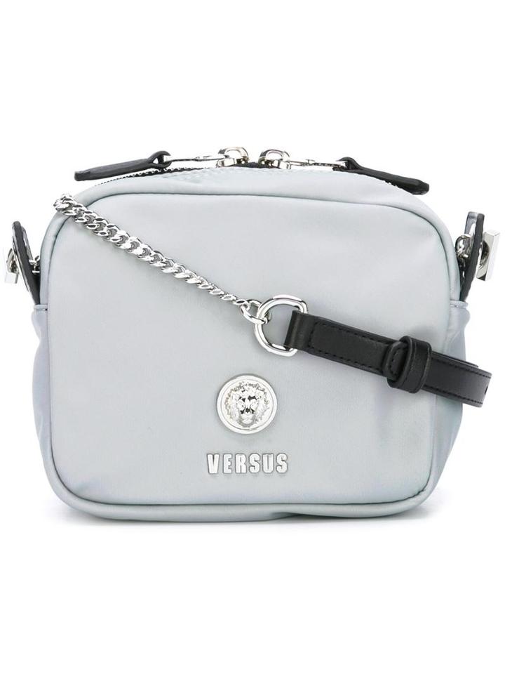 Versus Camera Shoulder Bag, Women's, Grey, Calf Leather/nylon