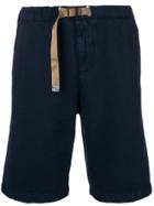 White Sand Belted Bermuda Shorts - Blue