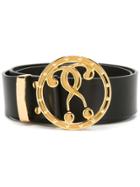 Moschino Double Question Mark Buckle Belt - Black