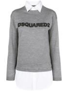Dsquared2 Jumper With Shirt Detail - Grey