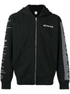Yang Li - Text Print Zipped Hoodie - Men - Cotton - Xl, Black, Cotton